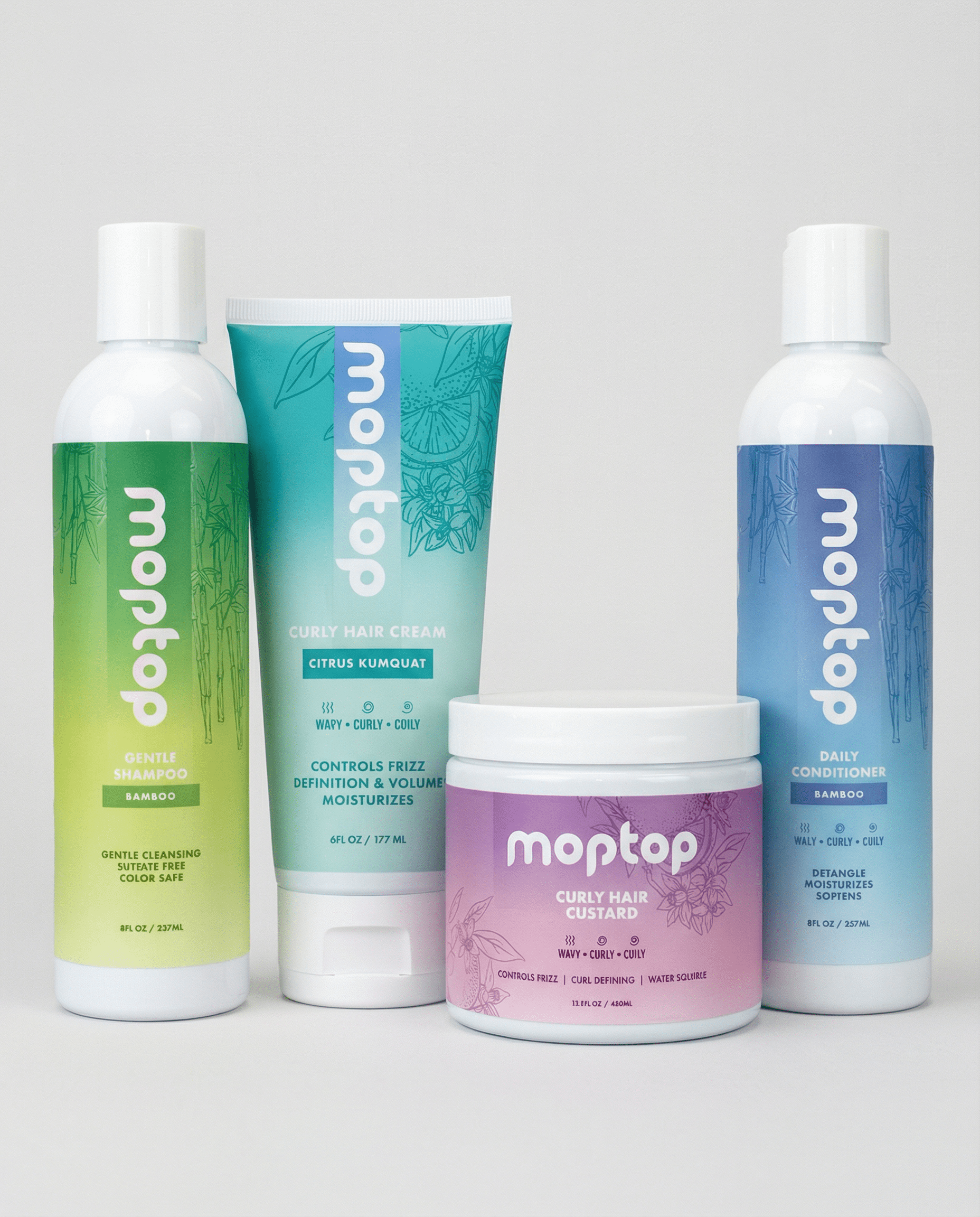 Moptop Curly Bundle Haircare Set, Junk-Free, No-Crunch Healthy Hair