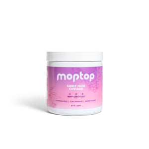 Front view of a Curly Hair Custard jar