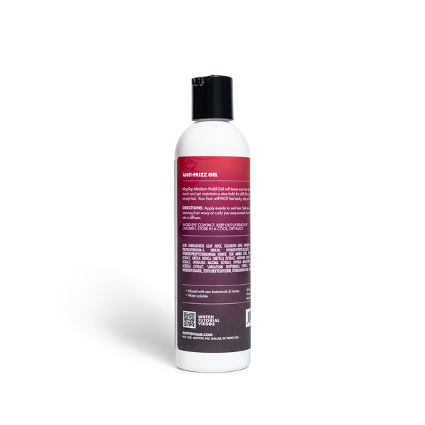 Back view of Salon Anti Frizz Gel bottle