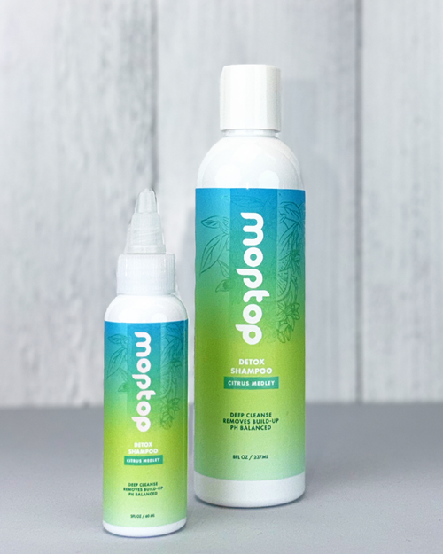 A 2 and 8 ounce bottle of Detox Shampoo