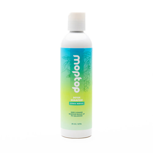 Individual bottle of 8oz detox shampoo with white lid