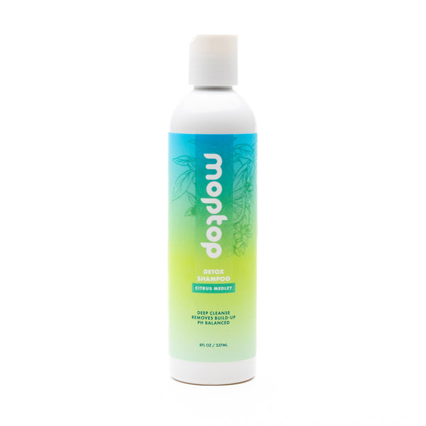 Individual bottle of 8oz detox shampoo with white lid