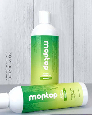 an 8 ounce and 16 ounce bottle of Gentle Shampoo