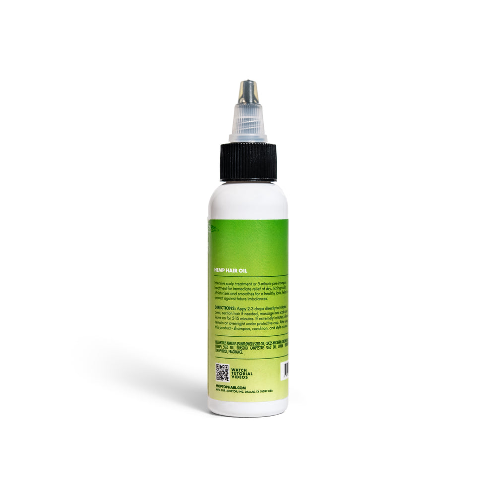 Front view of a Hemp Hair Oil bottle