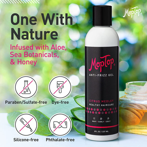 Infographic of Salon Anti Frizz Gel's natural ingredients